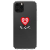 Gepersonaliseerd hoesje met hartje Apple iPhone 12 (Pro) - Transparant