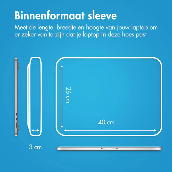 imoshion Laptop hoes 17 inch - Laptopsleeve met vak - Black