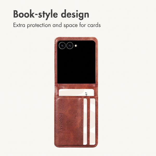imoshion Luxury Bookcase Samsung Galaxy Z Flip 8 - Dark Brown