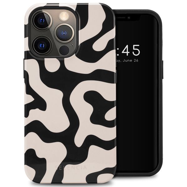 Selencia Vivid Tough Backcover iPhone 13 Pro - Art Wave Black