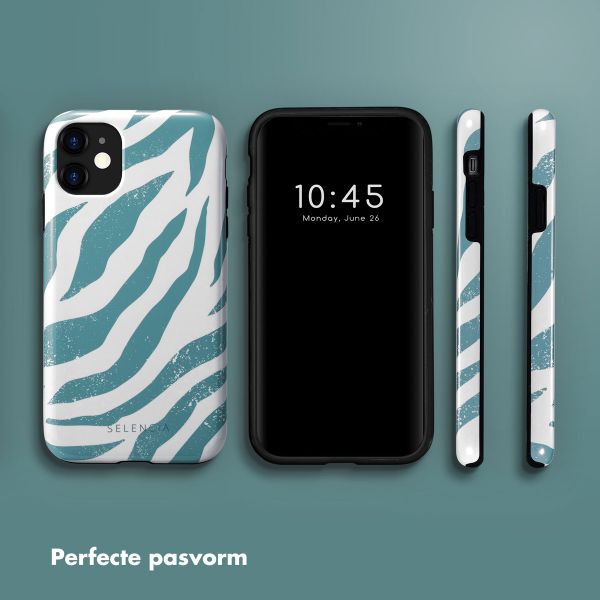 Selencia Vivid Backcover Apple iPhone 11 - Colorful Zebra Pine Blue