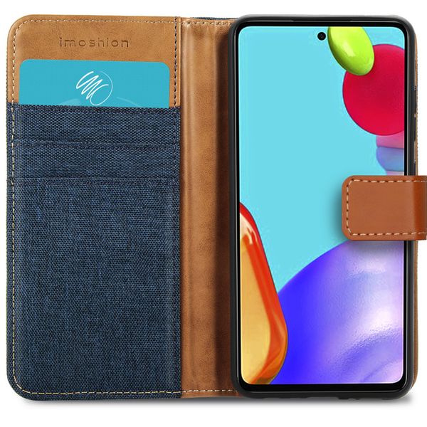 imoshion Luxe Canvas Bookcase Samsung Galaxy A52(s) (5G/4G) -Donkerblauw