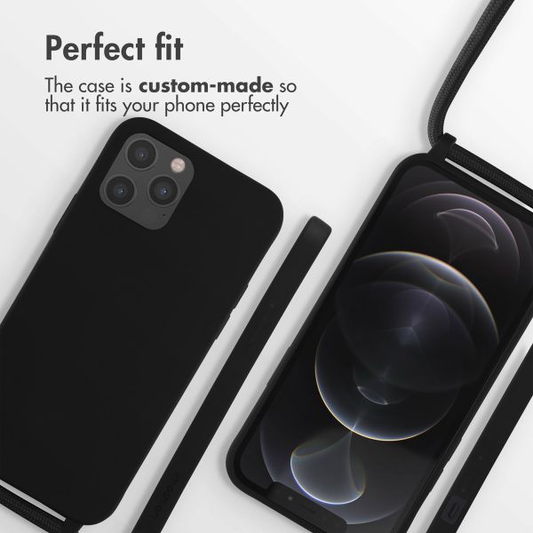 imoshion Silicone Case with Strap Apple iPhone 12 (Pro) - Black