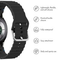 imoshion Wave Silicone Band Samsung Galaxy Watch 4 / 5 / 6 / 7 / FE (20 mm) - Black