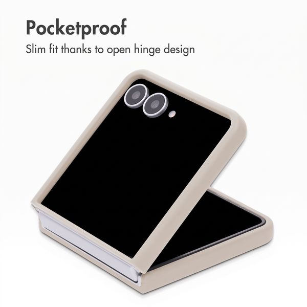 Accezz Liquid Silicone Case with MagSafe Samsung Galaxy Z Flip 8 - Stone