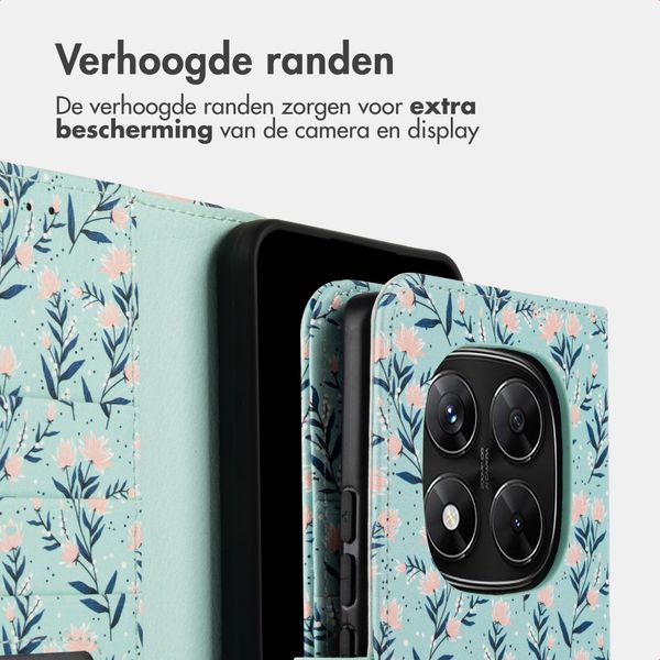 imoshion Design Bookcase Xiaomi Redmi Note 14 Pro Plus (5G) - Blue Flowers