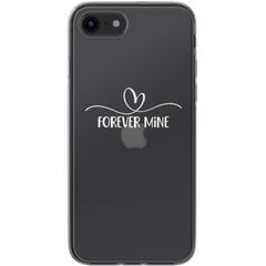 Gepersonaliseerd hoesje met sierlijk hartje Apple iPhone SE (2022 / 2020) / 8 / 7 - Transparant