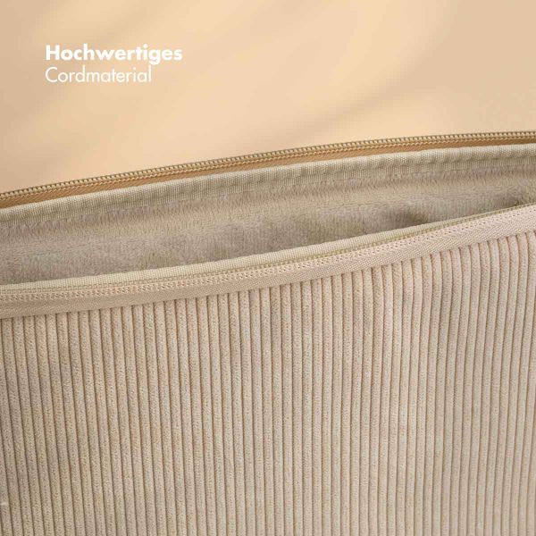 Selencia Corduroy Laptop hoes 13-14 inch - Laptopsleeve - Beige