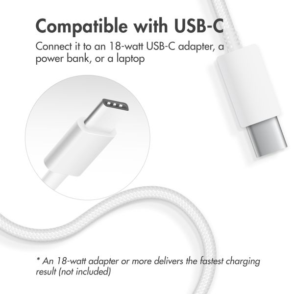 Accezz Wireless Charger USB-C - MagSafe Wireless Charger - 1 Metre - White