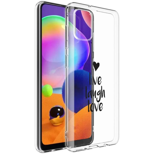 imoshion Design hoesje Samsung Galaxy A31 - Live Laugh Love - Zwart