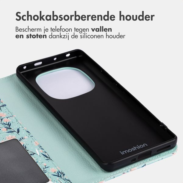 imoshion Design Bookcase Xiaomi Redmi Note 14 Pro Plus (5G) - Blue Flowers