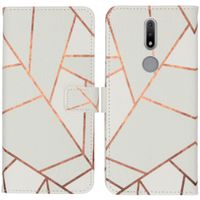 imoshion Design Softcase Bookcase Nokia 2.4 - White Graphic