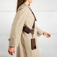 Selencia Telefoonkoord met Klein Tasje - Mocha Brown