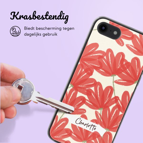 Gepersonaliseerd hoesje met bloemen iPhone SE (2022 / 2020) / 8 / 7 - Transparant