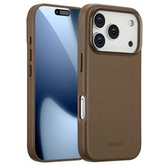 Accezz Leather Back Cover with MagSafe Apple iPhone 17 Pro - Coffee Brown