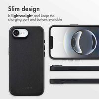 Accezz Leather Back Cover with MagSafe Apple iPhone 17e / 16e - Onyx Black