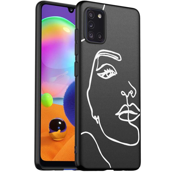 imoshion Design hoesje Samsung Galaxy A31 - Line Art Woman White