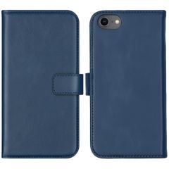 Selencia Echt Lederen Bookcase iPhone SE (2022 / 2020) / 8 / 7 / 6(s) - Blauw