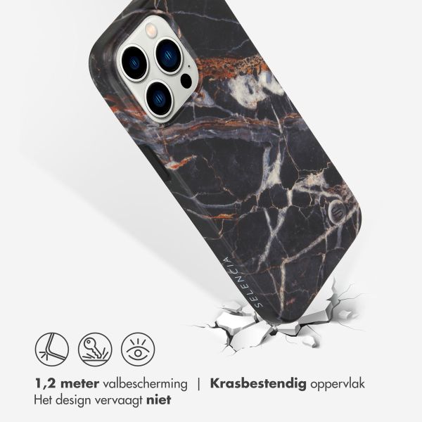 Selencia Aurora Fashion Backcover Apple iPhone 14 Pro Max - Onyx Black Marble