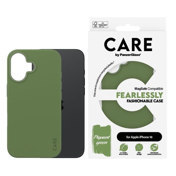 CARE by PanzerGlass Fashion Backcover MagSafe Apple iPhone 16 - Green