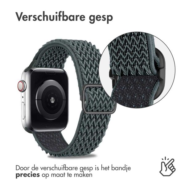 imoshion Elastisch nylon bandje Apple Watch Series 1-9 / SE - 38/40/41 mm / Series 10 - 42 mm - Donkergrijs