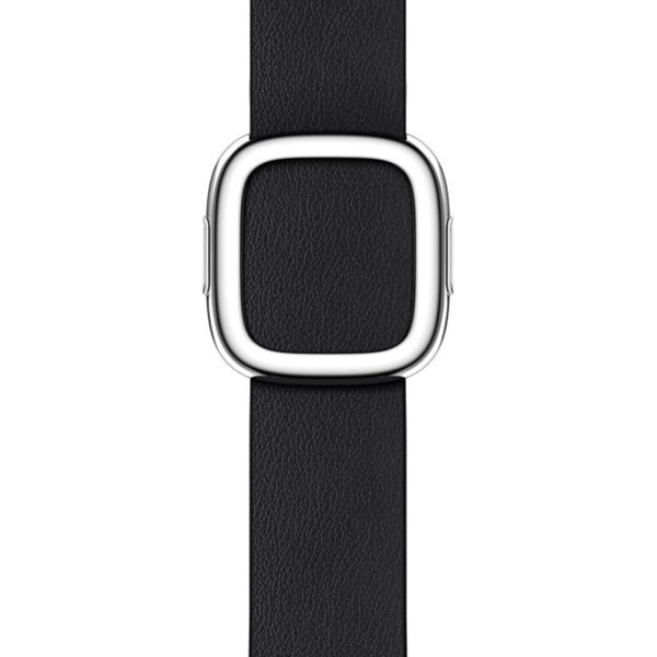 Apple Leather Band Modern Buckle Apple Watch Series 1 t/m 9 / SE (38/40/41 mm) | Series 10 / 11 (42 mm) - Maat M - Midnight
