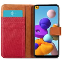 imoshion Luxe Canvas Bookcase Samsung Galaxy A21s - Rood