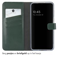 Selencia Echt Leren Bookcase Samsung Galaxy A16 - Groen