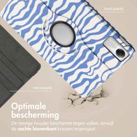 imoshion 360° Draaibare Design Bookcase Xiaomi Redmi Pad SE - White Blue Stripes