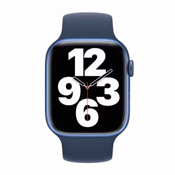 Apple Siliconen solobandje Apple Watch Series 1 - 11 / SE / Ultra (44/45/46/49 mm) - Maat 4 - Abyss Blue