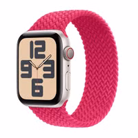 Apple Gevlochten solobandje Apple Watch | 38/40/41/42 mm - Maat 3 - Raspberry