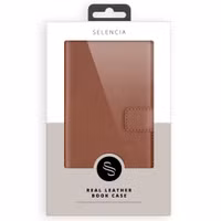 Selencia Echt Lederen Bookcase Apple iPhone 15 Pro - Lichtbruin