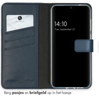 Selencia Echt Lederen Bookcase Samsung Galaxy S23 FE - Blauw