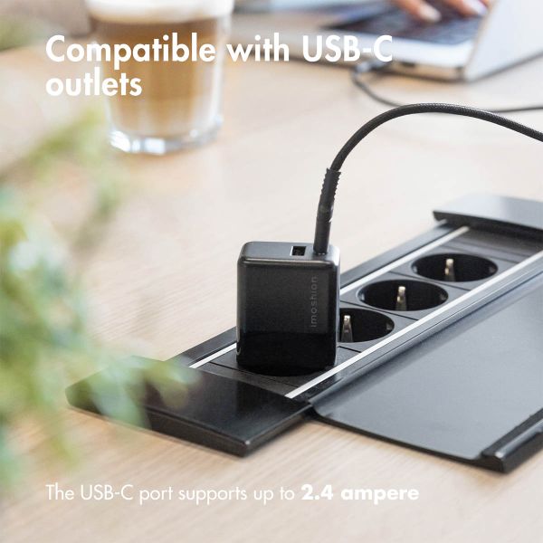 imoshion Wall Charger met USB-C naar USB kabel - Oplader - Gevlochten textiel - 20 Watt - 1 meter - Zwart