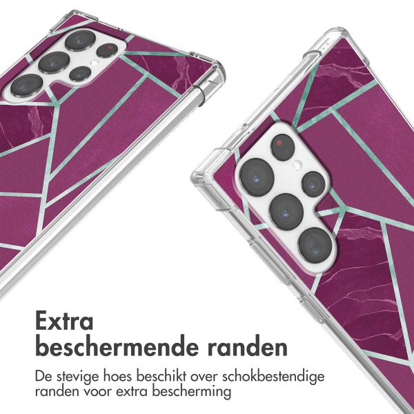 imoshion Design hoesje met koord Samsung Galaxy S22 Ultra - Bordeaux Graphic