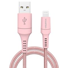 imoshion Lightning naar USB kabel - Non-MFi - Gevlochten textiel - 2 meter - Roze