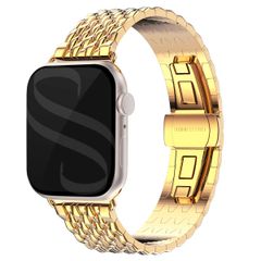 Selencia Stalen draak band Apple Watch Series 1 t/m 9 / SE (38/40/41 mm) | Series 10 / 11 (42 mm) - Goud