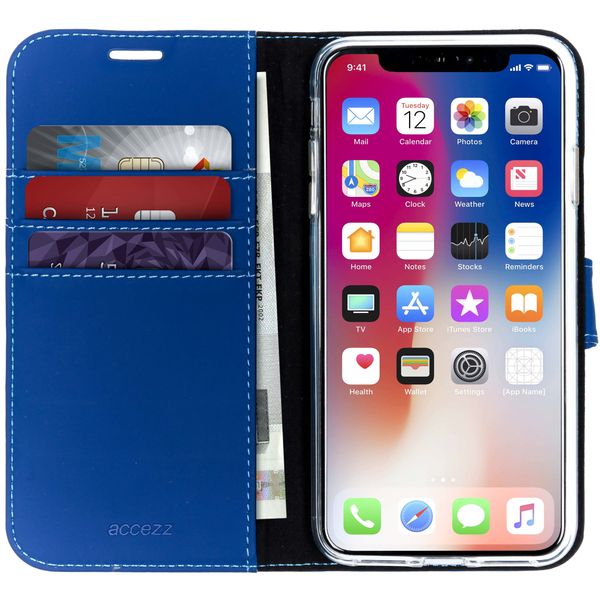 Accezz Wallet Softcase Bookcase Apple iPhone Xs Max - Blauw