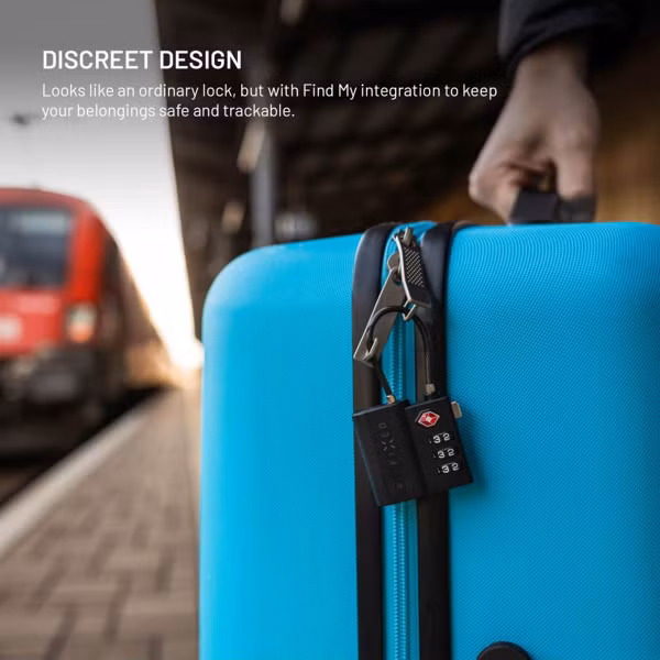 Fixed Tag Lock met Apple Find My Support - TSA reisslot voor de koffer - Zwart