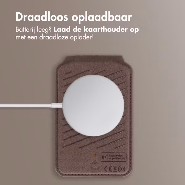 Accezz Magnetische Leren Wallet met standaard - Geschikt voor Apple Find My - Coffee Brown