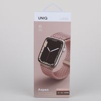 Uniq Aspen Braided bandje Apple Watch Series 1 t/m 9 / SE (38/40/41 mm) | Series 10 (42 mm) - Grapefruit Pink