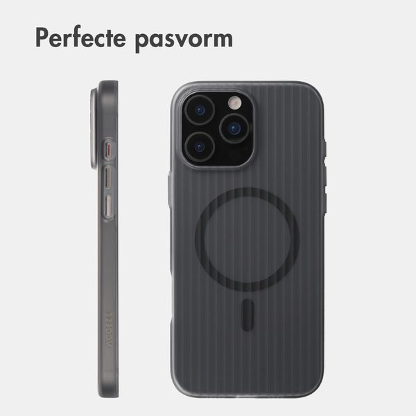 Accezz Lite Backcover met MagSafe | Fluted | Apple iPhone 16 Pro Max - Grijs