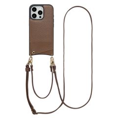 Selencia Nova Phone Case with Cord and Card Holder Apple iPhone 16 Pro - Mocha Brown