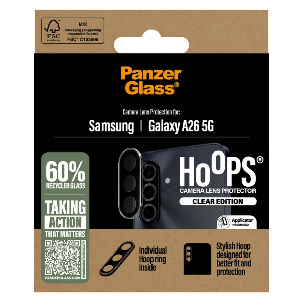 PanzerGlass Camera Protector Hoops voor de Samsung Galaxy A25 - Transparant