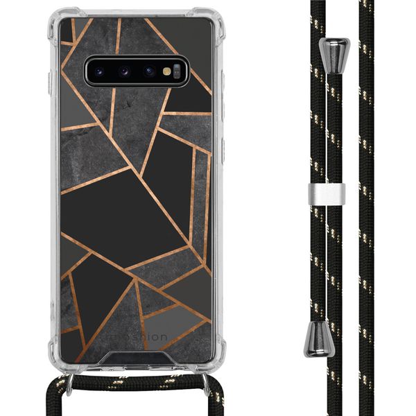 imoshion Design hoesje met koord Samsung Galaxy S10 Plus - Grafisch Koper - Zwart
