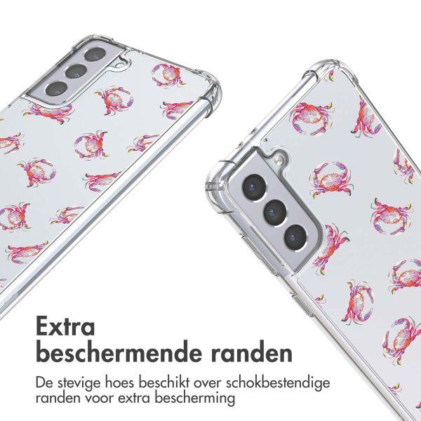 imoshion Design hoesje met koord Samsung Galaxy S21 - Crab Watercolor