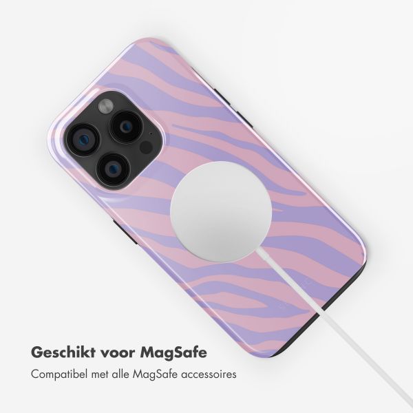 Selencia Vivid Tough Backcover met MagSafe iPhone 15 Pro - Zebra Light Pink Lilac