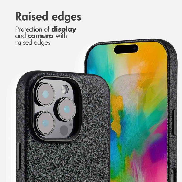 Accezz Leather Back Cover with MagSafe Apple iPhone 16 Pro - Onyx Black