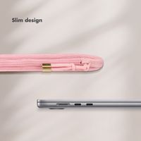 Selencia Corduroy Laptop hoes 13-14 inch - Laptopsleeve - Soft Blush