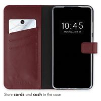 Selencia Genuine Leather Book Case Samsung Galaxy S26 Ultra - Burgundy